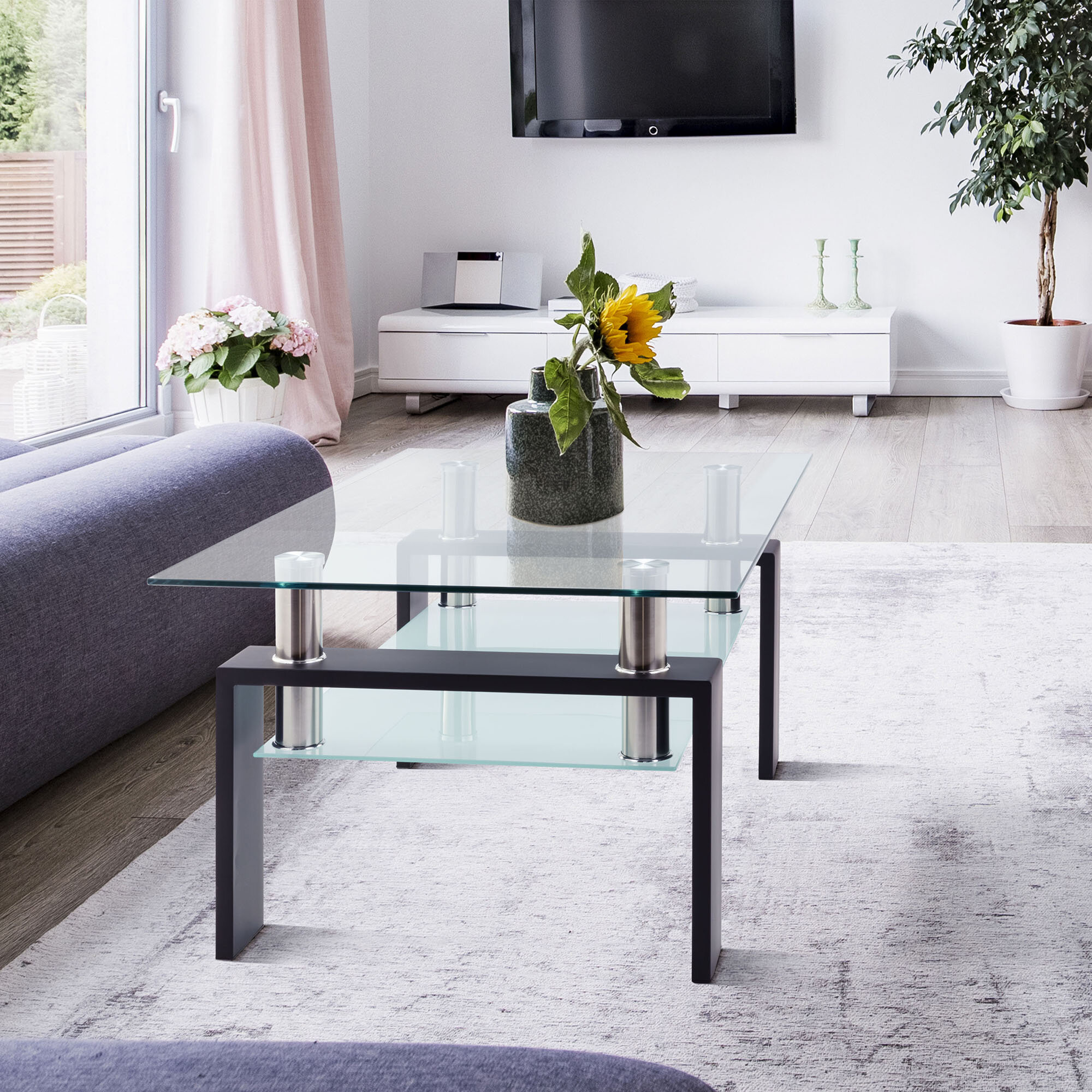 Featured image of post Black Glass Coffee Table With Storage / Modern coffee tables serve a variety of functions — and look darn good doing it.