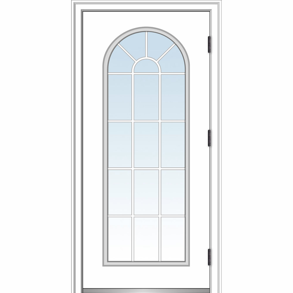 Verona Home Design Clear Glass Primed Steel Prehung Front Entry