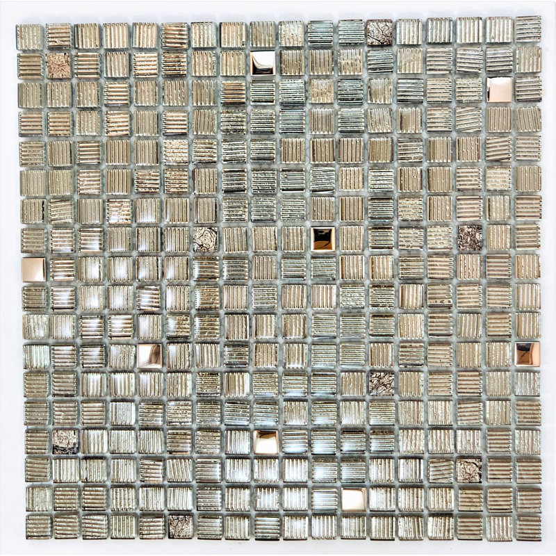 Bloom Stone 0 6 X 0 6 Metal Grid Wall Floor Tile Wayfair