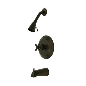 Metropolitan Diverter Tub and Shower Faucet with Buckingham Cross Handles