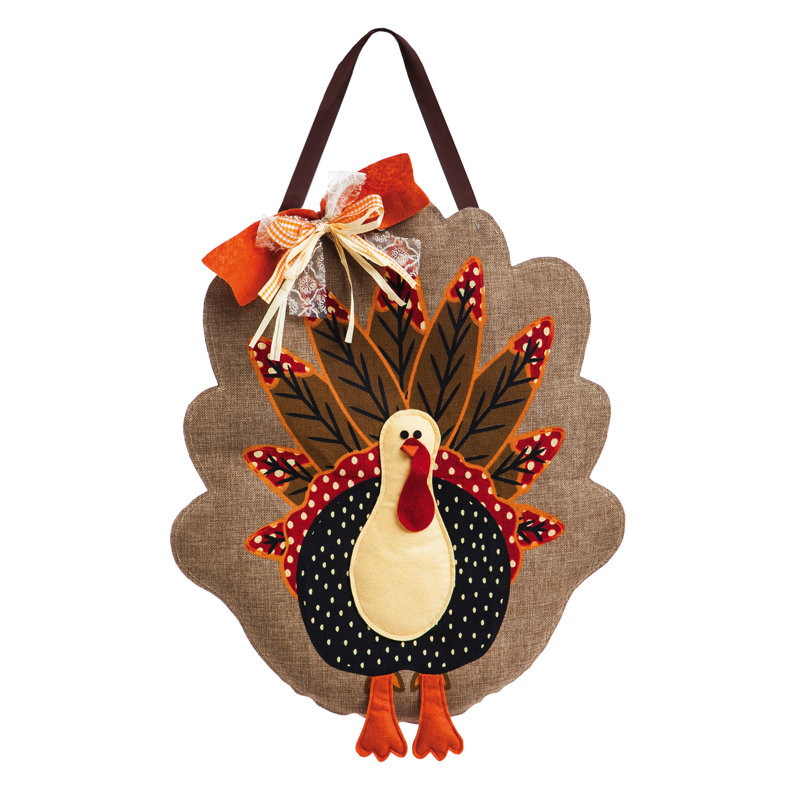 The Holiday Aisle Turkey Burlap Door Decoration Reviews Wayfair
