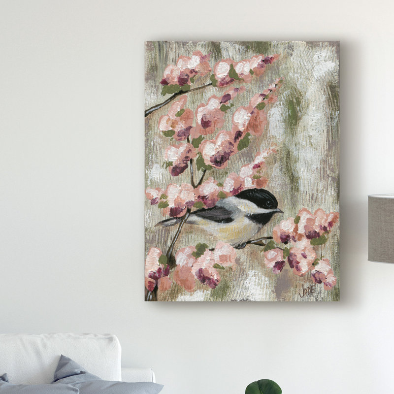 Charlton Home Cherry Blossom Bird I Acrylic Painting Print On