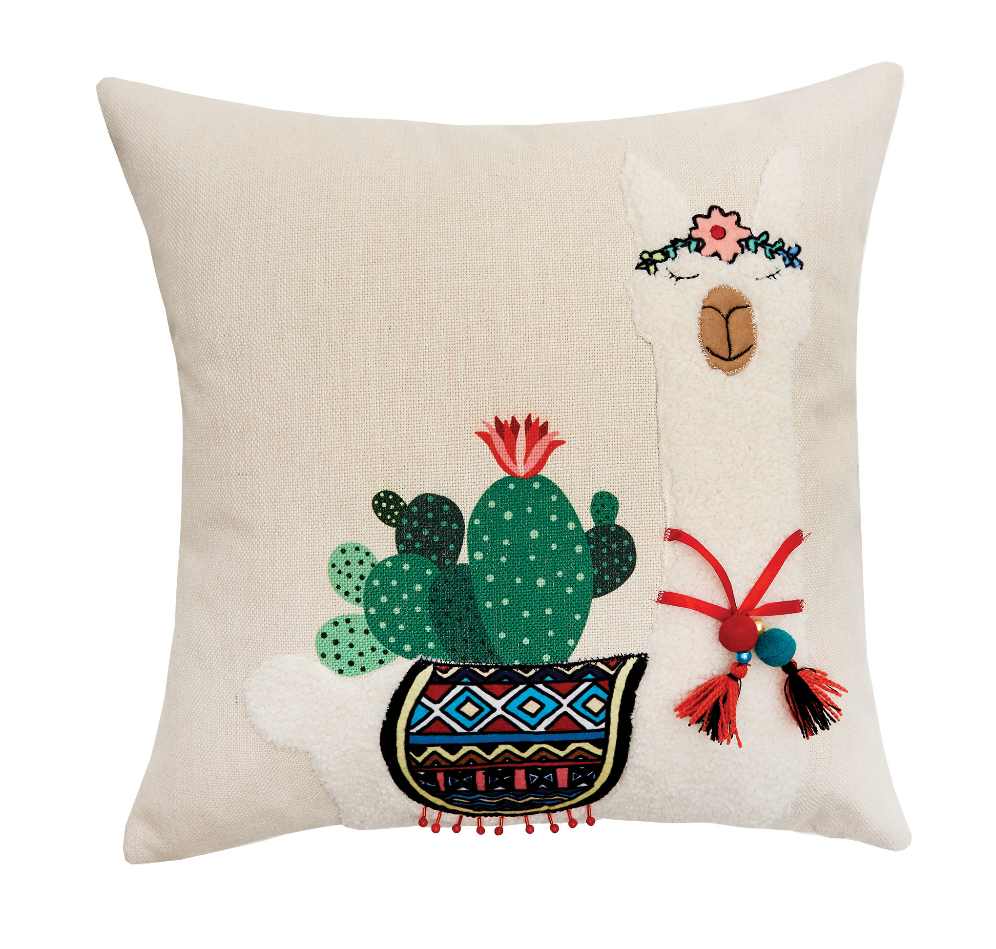 Bungalow Rose Sycamore Llama And Cactus Throw Pillow Wayfair