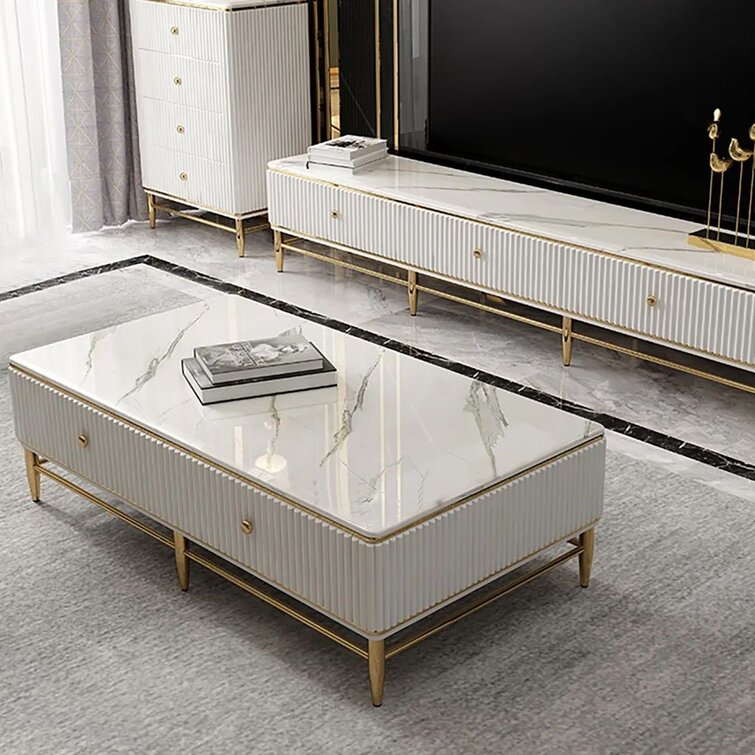 gold faux marble coffee table