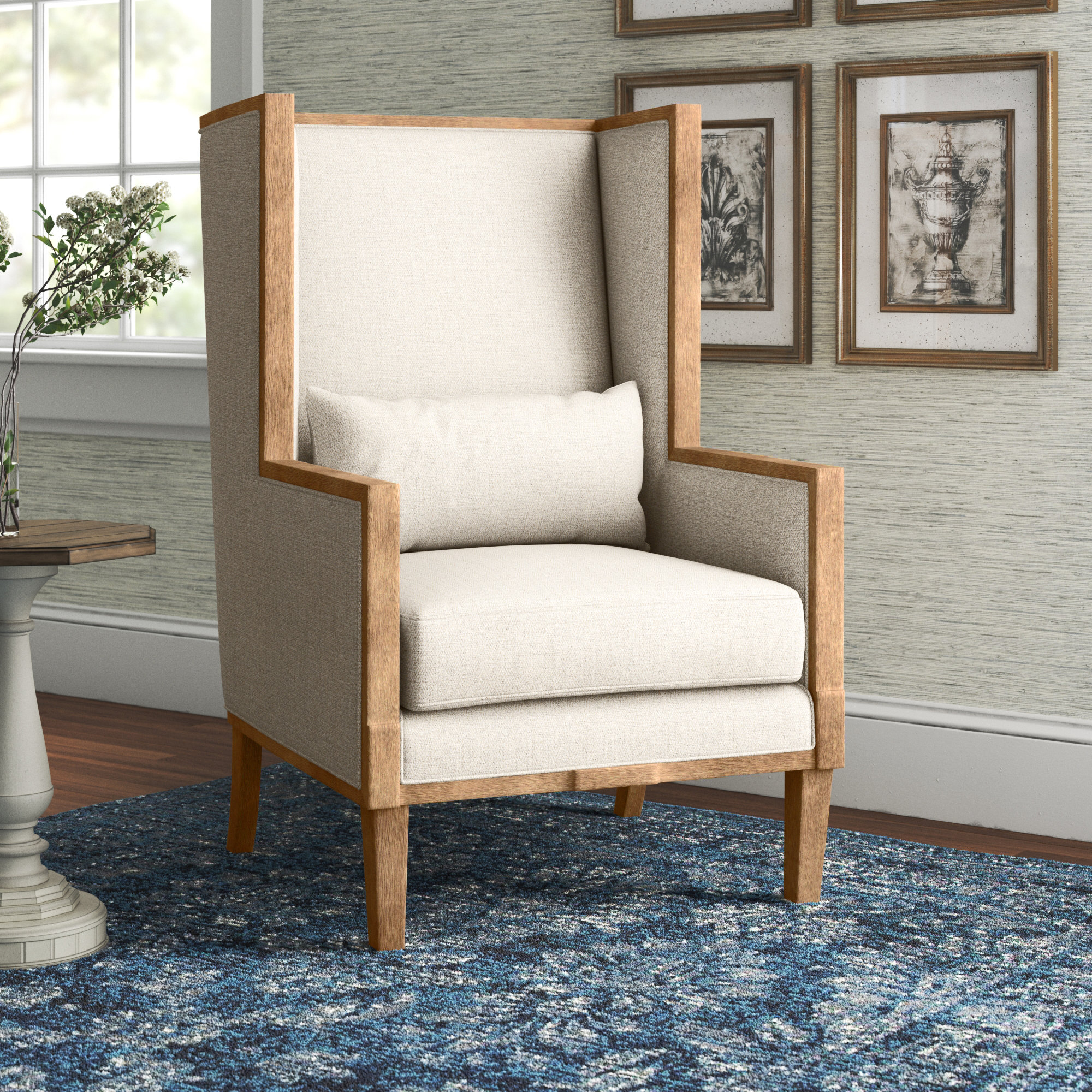 wingback chair wood