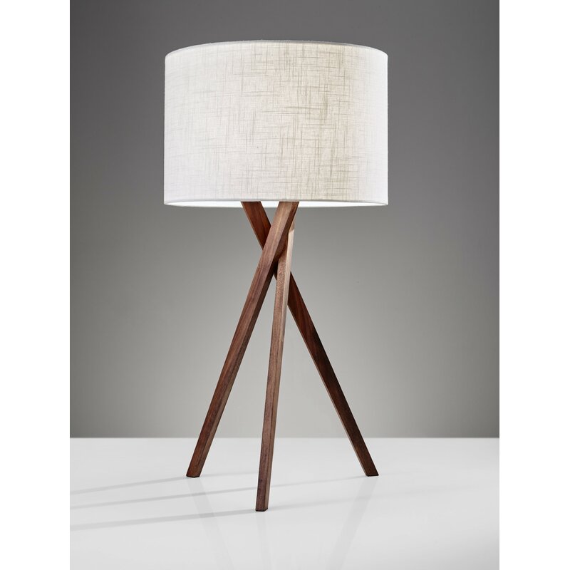 walnut tripod table lamp