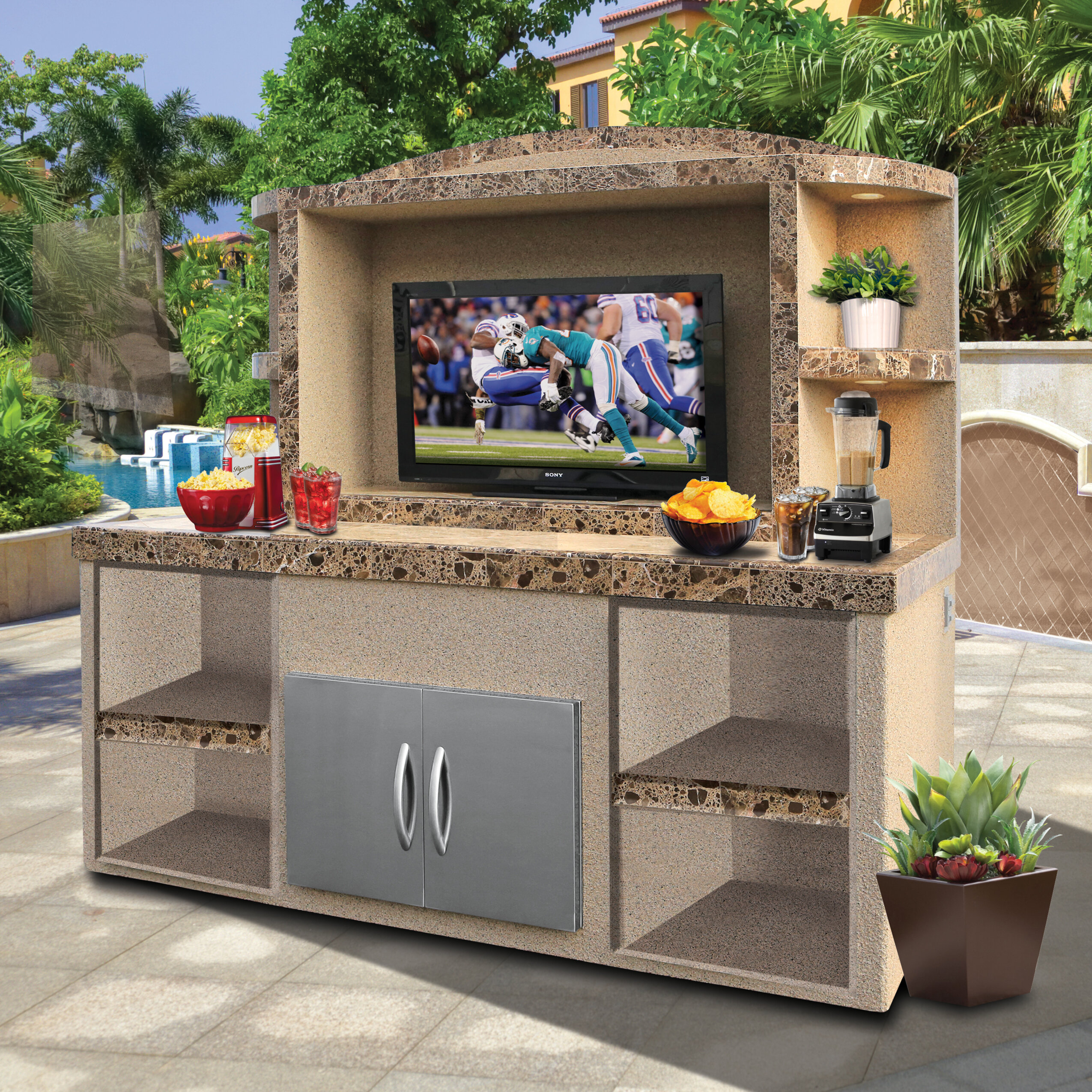 Arlmont & Co. Angelique Outdoor Entertainment Center Serving Bar Wayfair