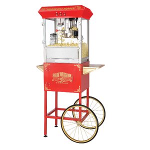 Roosevelt 8 Oz. Antique Popcorn Machine with Cart