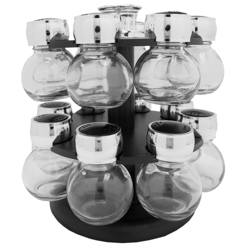 Ebern Designs Revolving 16 Jar Spice Jar & Rack Set ...