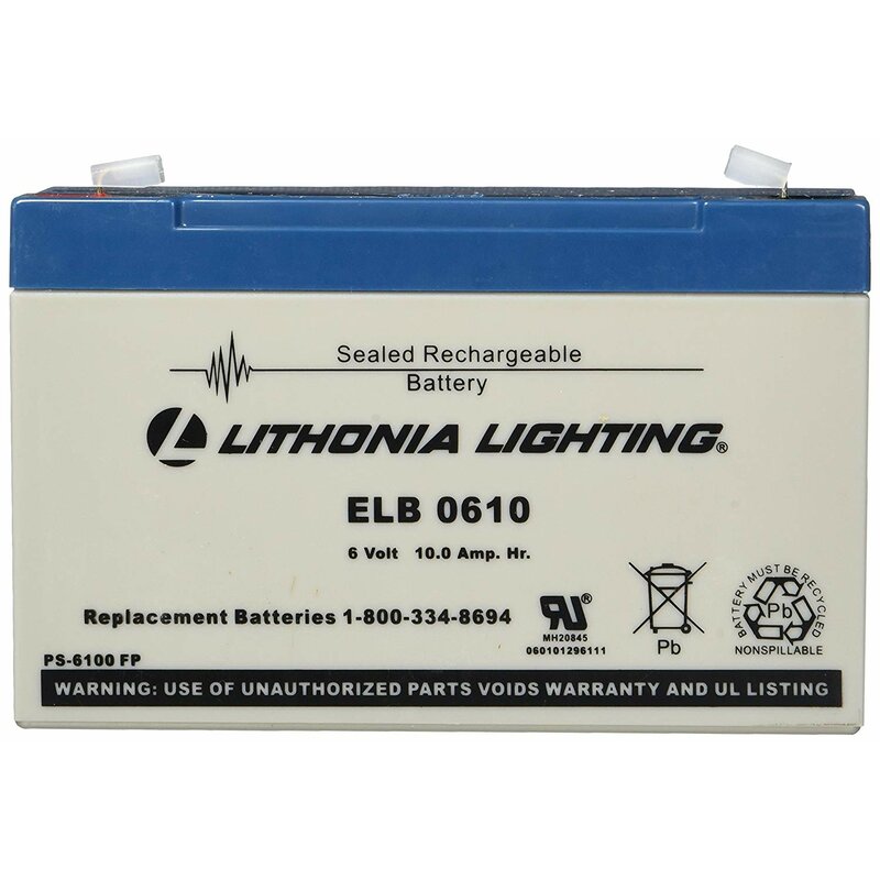 Lithonia Lighting ELB 0607 6V Emergency Replacement Battery