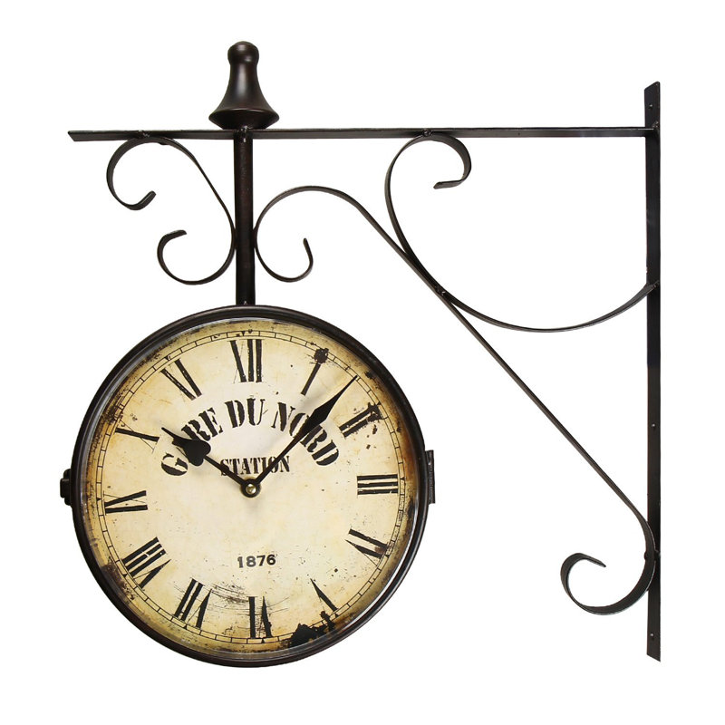 Hanging Wall Clock lark manor 9.4" round double-sided hanging wall clock & reviews Hanging Wall Clock lark manor 9.4" round double-sided hanging wall clock & reviews