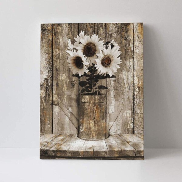 17 x 17 Stupell Industries Thankful Text Country Sunflowers Bumble Bees Design by Patricia Pinto Canvas Wall Art White