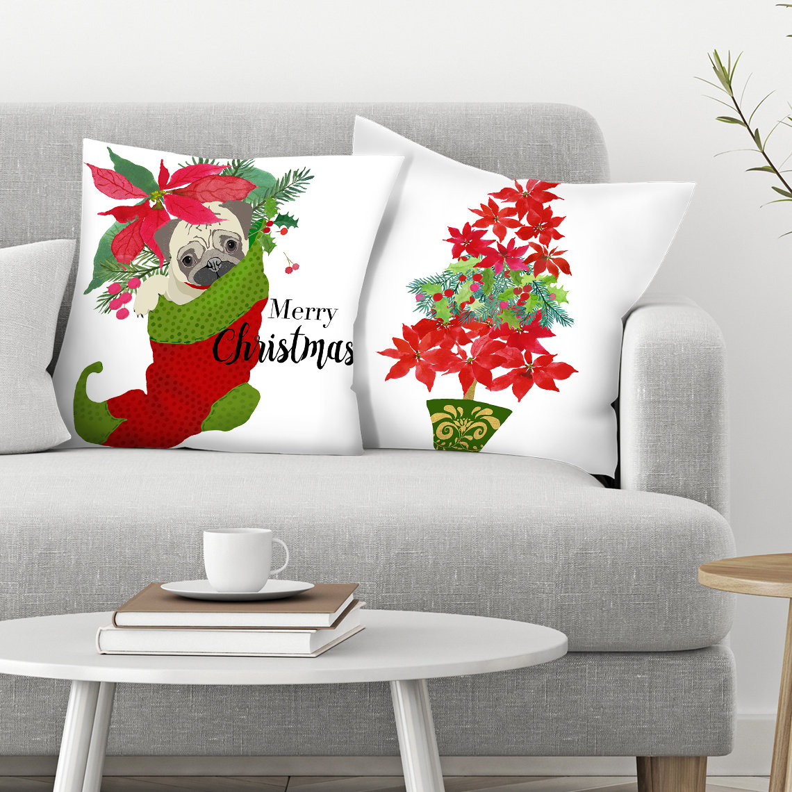East Urban Home Edith Jackson 2 Piece Holiday Tree And Pug