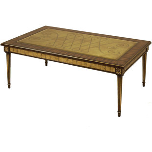 Veneer And Reverse Painted Glass Coffee Table by Maitland-Smith Purchase