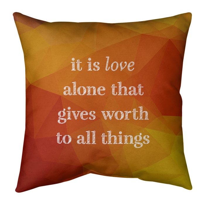 East Urban Home Faux Gemstone Love Inspirational Quote Pillow