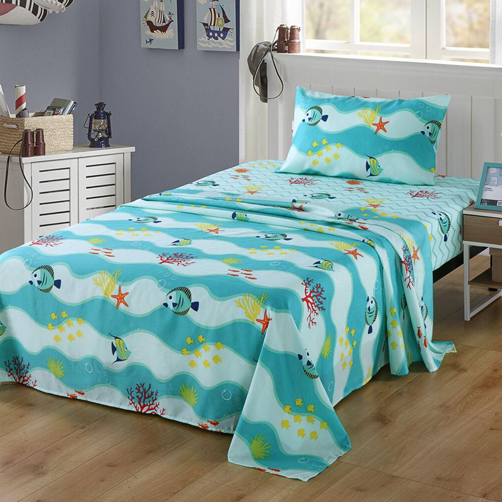 Zoomie Kids Burg Bed Animal Print Sheet Set, Size: Twin, Red