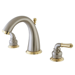 Naples Double Handle Widespread Bathroom Sink Faucet with Brass Pop-up