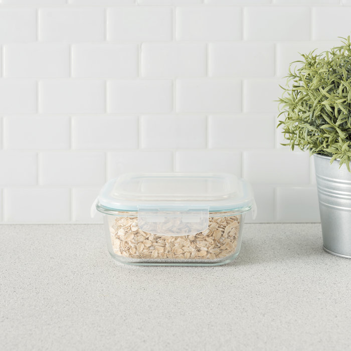 Rebrilliant Schmitt Square Borosilicate Glass 27 Oz Food Storage
