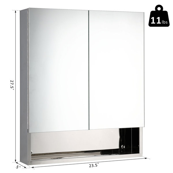 Orren Ellis Aldarondo 23 5 X 27 5 Surface Mount Framed Medicine Cabinet Reviews Wayfair