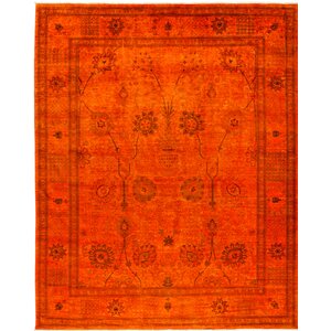 One-of-a-Kind Vibrance Hand-Knotted Orange Area Rug