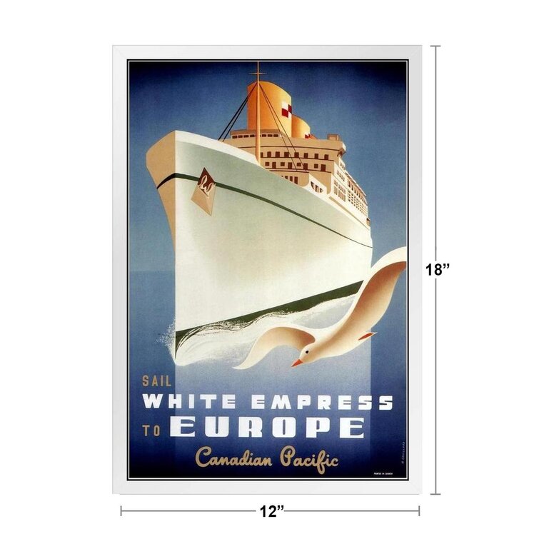 Canadian Pacific Cruises Retro Travel Framed Poster 14x20 inch
