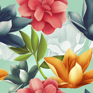 Hawaiian Blooms Removable 5' x 20