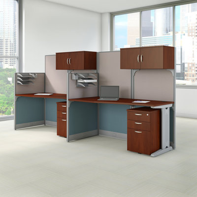 2 Person Cubicle Workstations 6 Piece Desk Bush Business Furniture Cubicle Workstations 6 Piece Desk
