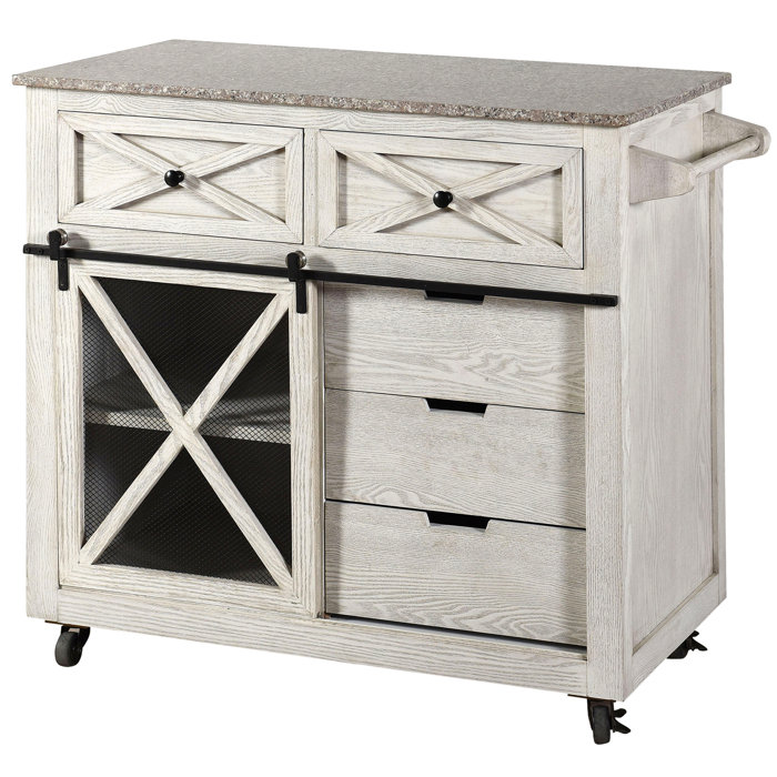 Fazio Farmhouse Kitchen Island With Granite Top Fazio Farmhouse Kitchen Island With Granite Top
