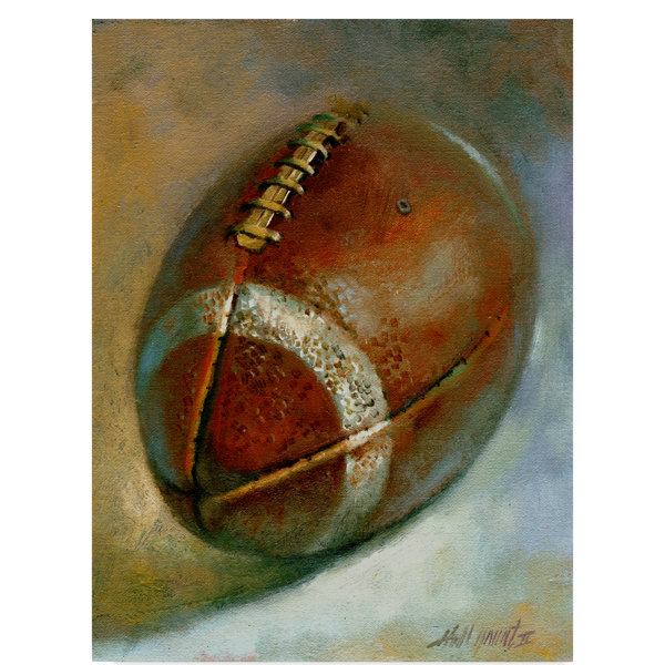 Trademark Art Football Orange Acrylic Painting Print On Wrapped