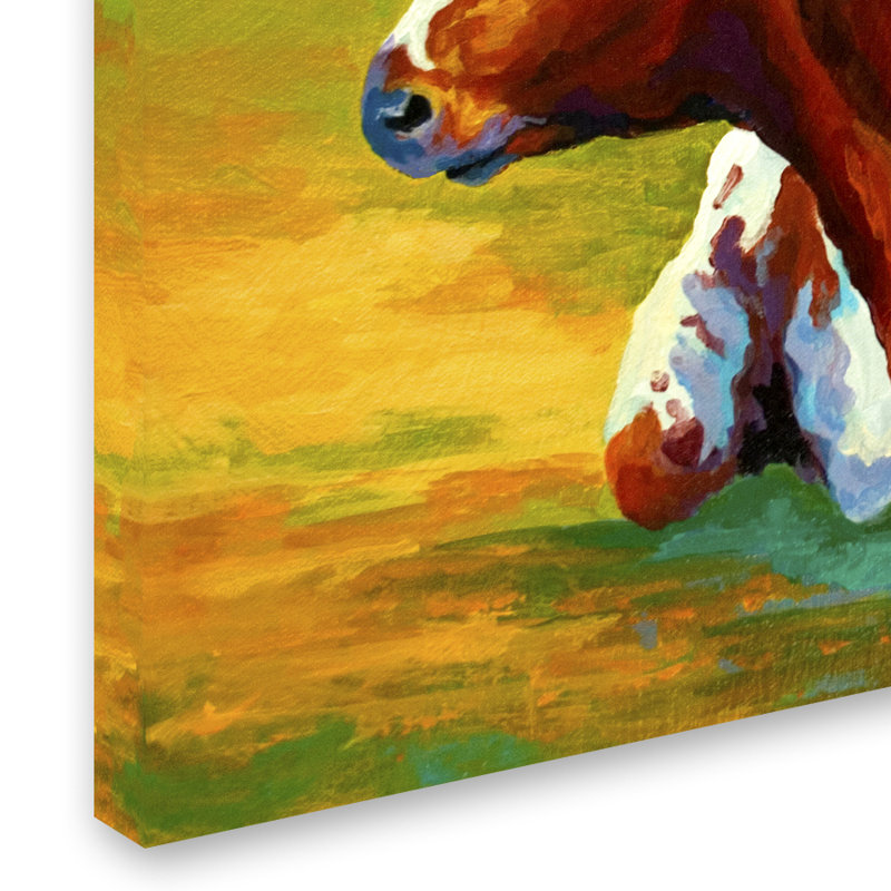 August Grove Longhorn Cow Acrylic Painting Print On Canvas Wayfair