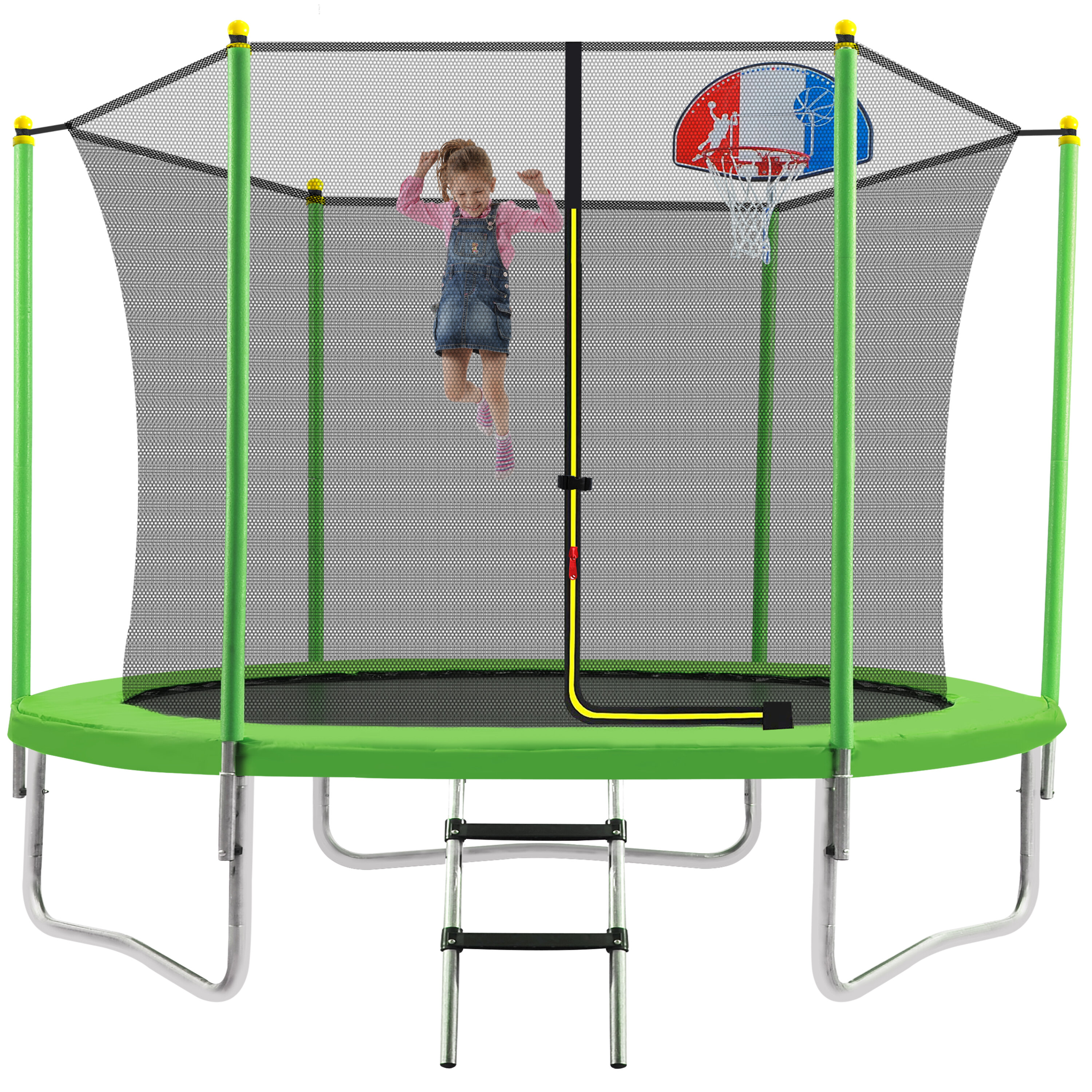 Arlmont & Co. 8FT Trampoline For Kids With Safety Enclosure Net ...