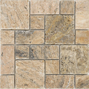 Scabos Roman Pattern Tumbled Random Sized Stone Mosaic Tile