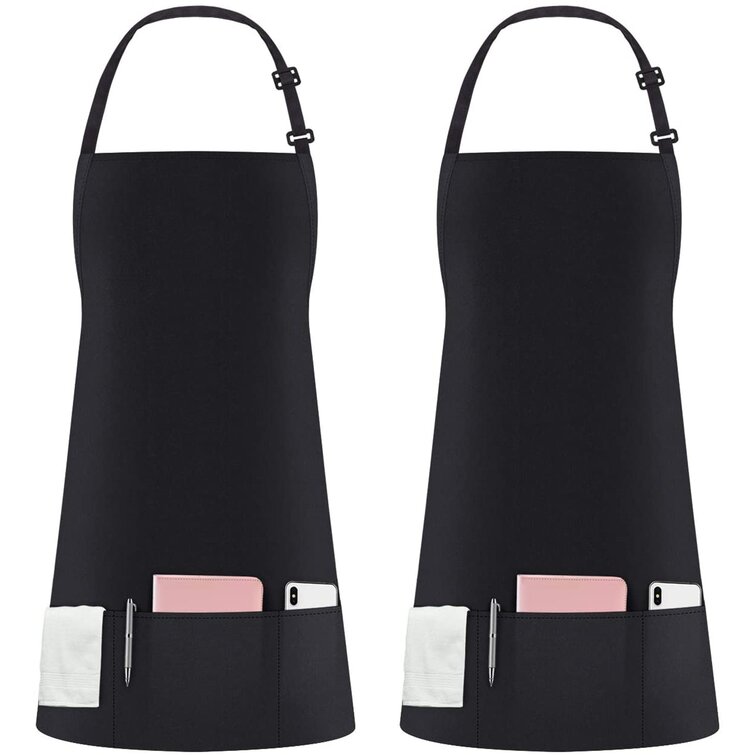 6 Pack Black Waterproof Apron for Women Men with Pocket Water Resistant Durable 