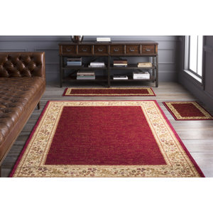 Arbus Dark Red/Wheat Area Rug