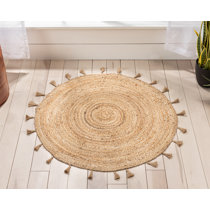 Hand woven jute Rare new Artisan Area Rug sisal round 5' circle basket weave Hand woven jute Rare new Artisan Area Rug sisal round 5' circle basket weave