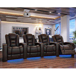 Go to store & view more images Latitude Run Home Theater Row Curved Seating (Row of 4)