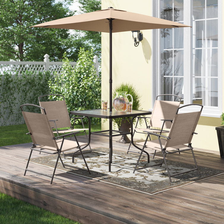 4 person patio dining set with umbrella