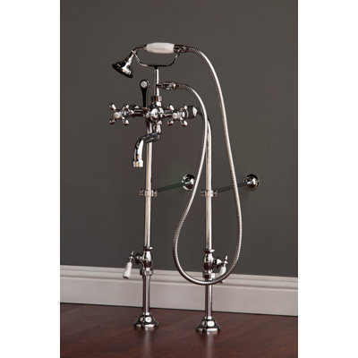 Double Handle Deck Mounted Faucet Trim Freestanding Tub Filler
