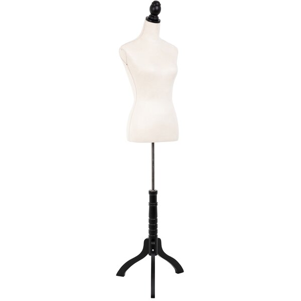 Cream Male Tailors Dummy Mannequin With A Light Wood Stand 