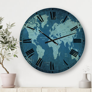 World Map Wall Clock Wayfair