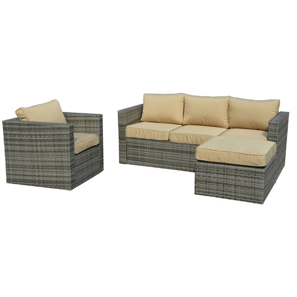 Rister 4 Piece Sectional Seating Group with Cushion