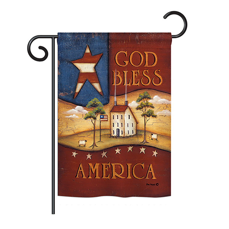 Breeze Decor God Bless America Americana Everyday Patriotic Impressions 2 Sided Burlap 19 X 13 In Garden Flag Wayfair