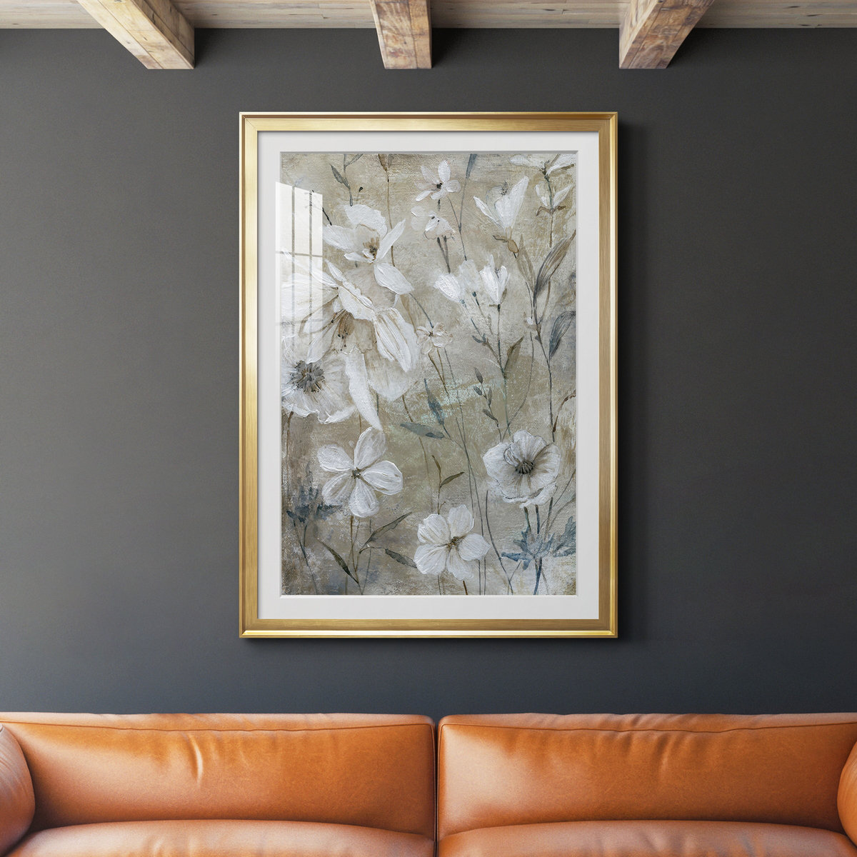 Red Barrel Studio® Wildflower Whites Picture Frame Painting on Canvas