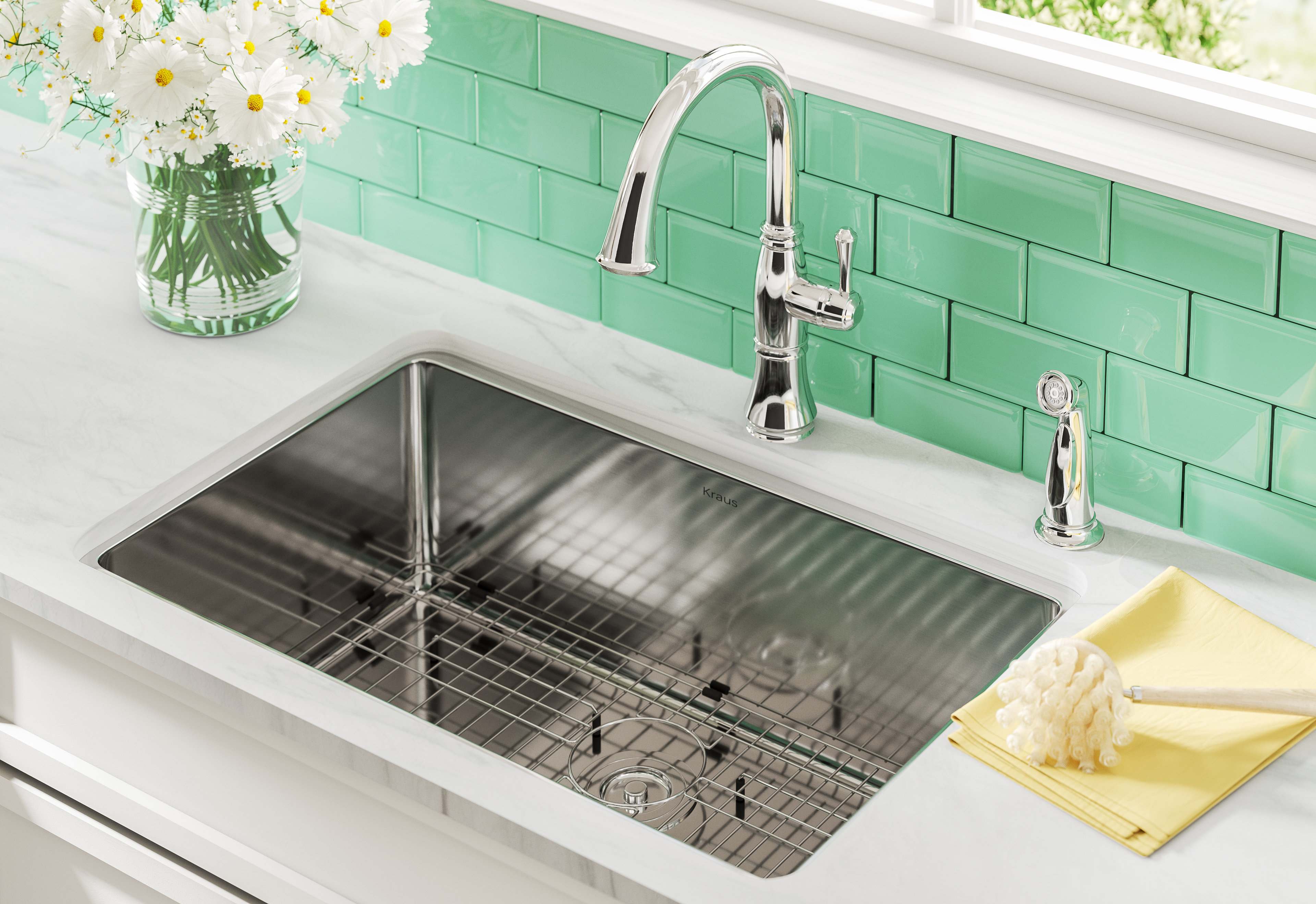 30 L X 18 W Undermount Kitchen Sink With Basket Strainer