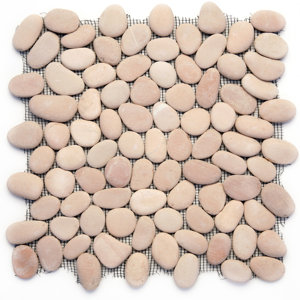 Decorative Random Sized Natural Stone Pebble Tile in Dawn