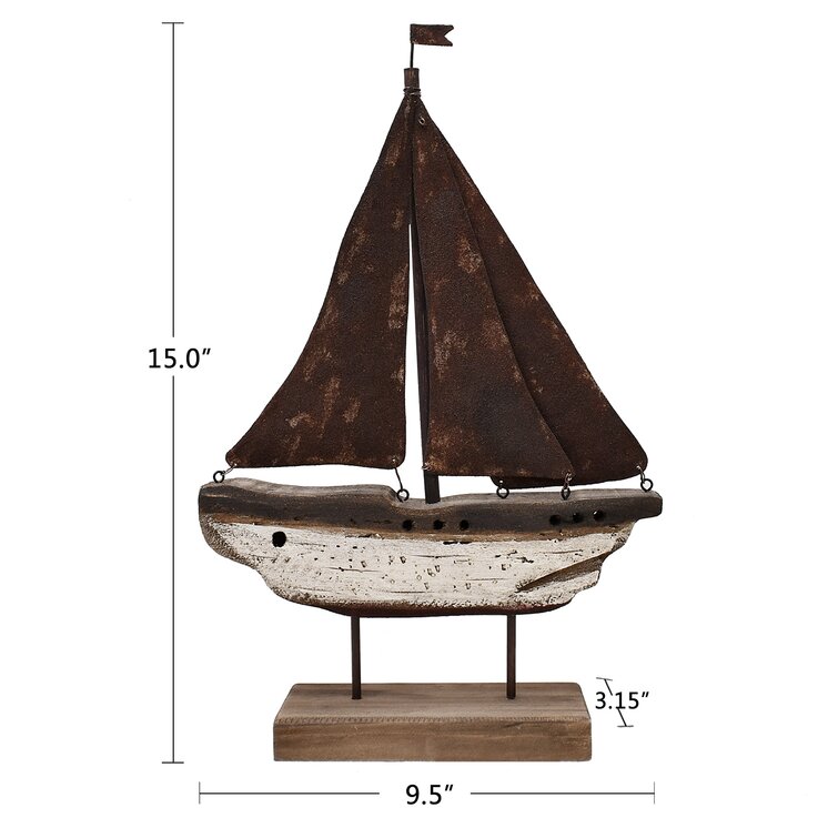 Handmade Wood Miniature Model  Sailing Boat Ship Interior Decoration Home Decor 