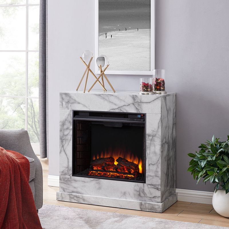 Wrought Studio Dendale Faux Marble Fireplace Wayfair