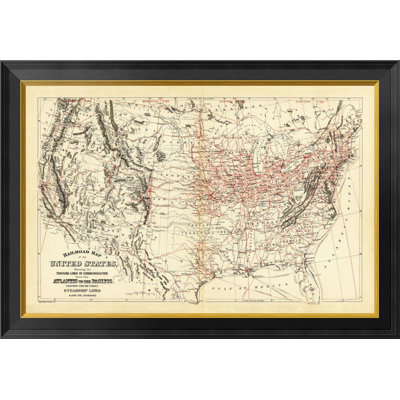 Global Gallery 'Railroad map of the United States, 1890 ...