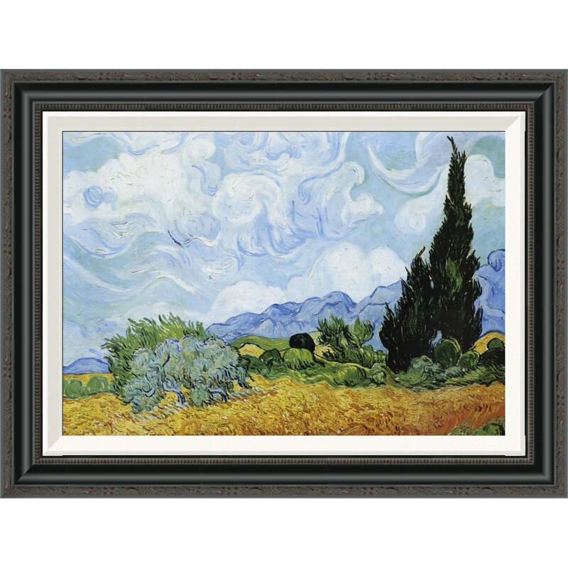 Vault W Artwork Wheat Field With Cypresses By Vincent Van Gogh Framed Painting Print Wayfair