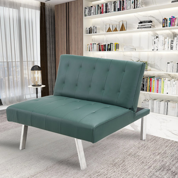 Latitude Run Pu Leather Convertible Folding Sofa Chair Single Futon Sofa Couch